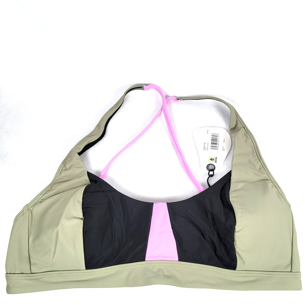 Prana Womens Tulum Adjustable Backless Bikini Swimsuit Top Size Large Green